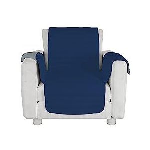 Italian Bed Linen TRENDY Bankovertrek, tweekleurig, microvezel, donkerblauw/lichtgrijs, 1-zits