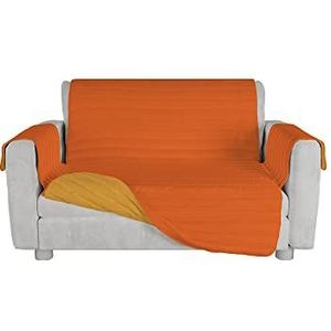 Italian Bed Linen Tweekleurige bankovertrek van microvezel TRENDY, oranje/geel, 2-zits