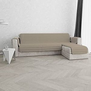 Italian Bed Linen Pinsonic Trend gewatteerde bankovertrek met omkeerbaar schiereiland, taupe, 190 cm