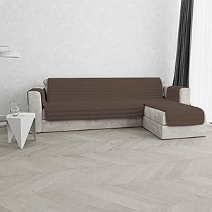 Italian Bed Linen Pinsonic Trend Gewatteerde bankovertrek, met omkeerbaar schiereiland, bruin, 290 cm