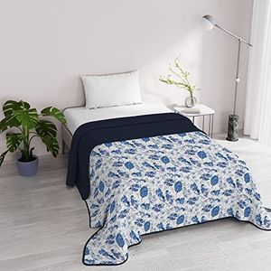 Italian Bed Linen Zomer quilt FANTASY, Microfiber, Eenpersoons 170x270cm, Foglie