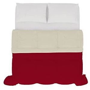 Italian Bed Linen Couette d'été Bicolore SOGNI E CAPRICCI, Bordeaux/Crème 250x200 cm
