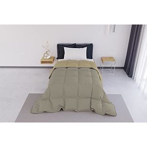 Italian Bed Linen ELEGANT Winter Quilt, Taupe/Crème, 170x260cm
