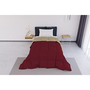 Italian Bed Linen ELEGANT Winter Quilt, Bordeaux/Crème, 220x260cm