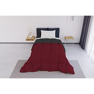 Italian Bed Linen ELEGANT Winter Quilt, Bordeaux/Donkergrijs, 220x260cm