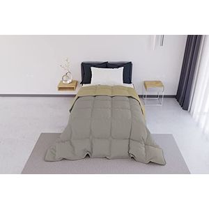 Italian Bed Linen ELEGANT Winter Quilt, Lichtgrijs/Crème, 220x260cm