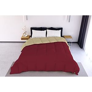 Italian Bed Linen ELEGANT Winter Quilt, Bordeaux/Crème, 260x260cm