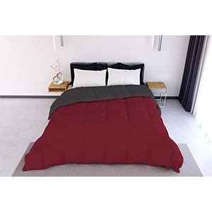 Italian Bed Linen ELEGANT Winter Quilt, Bordeaux/Donkergrijs, 260x260cm