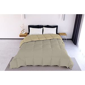 Italian Bed Linen ELEGANT Winter Quilt, Taupe/Crème, 260x260cm