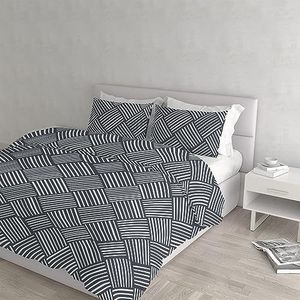 Italian Bed Linen Dafne, Citylife Grey, beddengoedset van microvezel, voor tweepersoonsbed