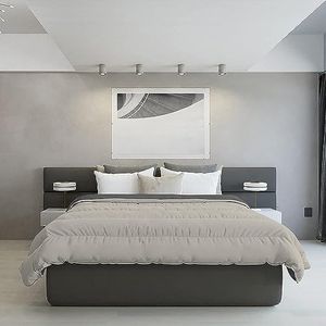 Italian Bed Linen Winterdekbed, vuurvast, tweekleurig, microvezel, lichtgrijs/donkergrijs, 250 x 200 cm