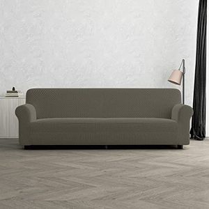 Italian Bed Linen Elastische bankovertrek, modieus, taupe voor 4-zits