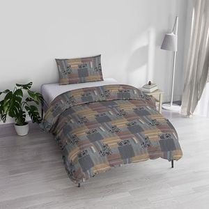 Italian Bed Linen Athena Beddengoedset, 100% katoen, ADANA grijs, eenpersoonsbed