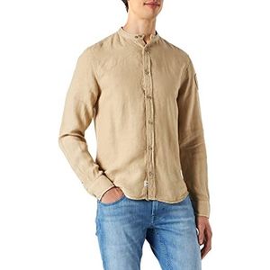 Blauer Shirt met lange mouwen voor heren, 293 beige zandsteen, 52 NL