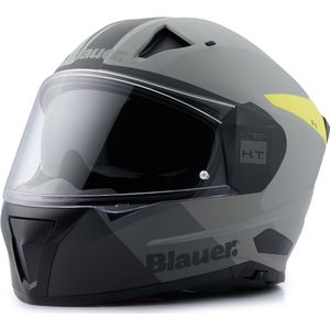 Blauer Naca NF01B Mat Grijs Geel Integraalhelm - Maat L - Helm