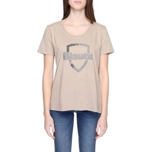 Blauer - Katoenen T-shirt - Beige - Dames