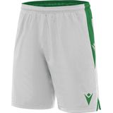 Macron Tempel Short Kinderen - Wit / Groen | Maat: 7-8 Y