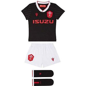 Macron Unisex Baby 58125564 WRU M20 WRU M20 Shirt met shorts en sokken, alternatieve boxset, kinderen, zwart, 6/9M
