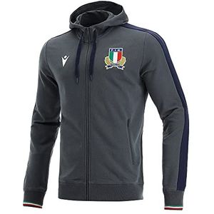 Macron Officiële merchandising Italië Rugby 2021/22 reissweatshirt voor kinderen, uniseks - kinderen en tieners