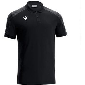 Macron Excellence Rock Polo Kinderen - Zwart / Donkergrijs | Maat: 7-8 Y