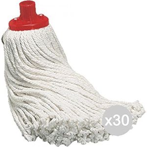 Set van 30 regenboog mop katoen draad gesneden cm 23 gereedschap reiniging van het huis