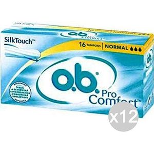 O.B. Set van 12 Normaal Sanitair Pads x 16 Vrouwelijk Ondergoed, Multi kleuren, One Size