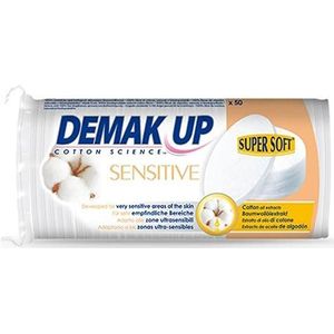 Demakup Set van 24 Katoenen Pads 48/50 Ovale Sensitis Gezicht Zorg en Reiniging, Veelkleurig, One Size