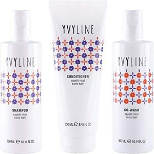 YVYLINE Haarset, Curly Girl Methode haarshampoo + Co-wash krullend haar + balsamo conditioner, voor zacht, hydraterend en licht, glanzend en gemakkelijk te kammen, 3-delige set