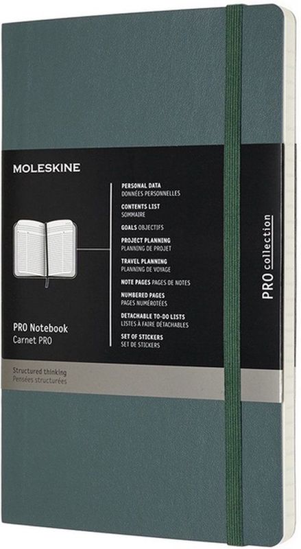 Moleskine Professionelles Notizbuch Large A5 Softcover 96 Blatt waldgr
