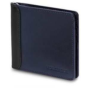 Moleskine - klassieke leren portemonnee met clip, 11 x 9,5 x 1,5 cm, saffierblauw
