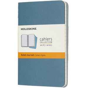 Moleskine Cahier Journals - Pocket - Gelinieerd - Blauw - set van 3