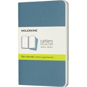 Notizheft Cahier Pocket A6 blanko Kartoneinband VE=3 St&#252;ck lebhaftes blau