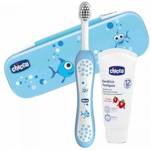Chicco tandenborstel Tandenborstelset Blauw Baby - 00007533200000 - 12M+ BLAUW