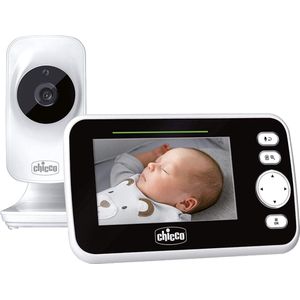 Chicco Deluxe Video Babyfoon, Videocamera om Toezicht te Houden op Baby's en Kinderen met 4,3 inch LCD-kleurenscherm, 220m Bereik, Nachtvisie, Thermometer, Muziek en Witte Ruis, Lange Batterijduur