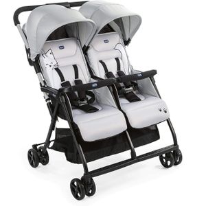 Chicco Zwillingsbuggy »OHlalà Twin, Silver Cat«, 15 kg, Zwillingskinderwagen