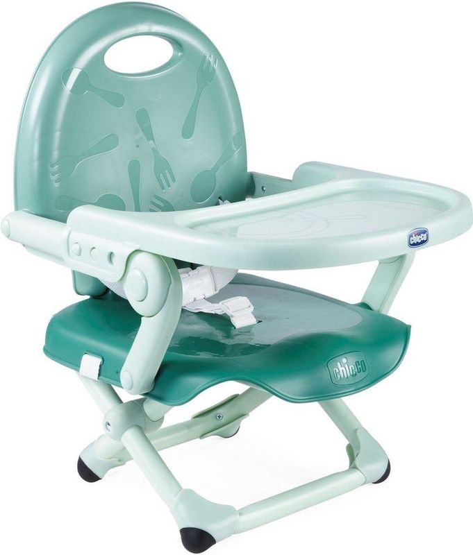 Chicco Pocket Snack Junior - Stoelverhoger voor kinderen - Baby eetstoel - Stabiele riemen - Groen