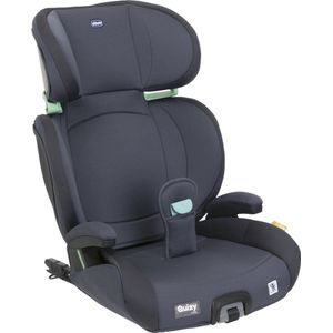 Chicco Quizy i-Size, kinderzitje 3-12 jaar (100-150 cm), met isofix-systeem, met ligpositie, in hoogte verstelbaar, met gevoerde armleuningen en comfortabele zitting (15-36 kg), groep 1/2/3, blauw