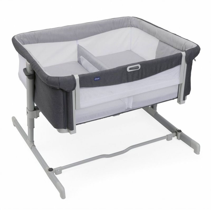 Chicco Next2Me Twins, Extra bed voor kinderbedden voor tweelingen, 2 matrassen, logeerbed met één hand te openen, in hoogte verstelbaar, verstelbaar met 11 hoogtes, Twin, 0 m.