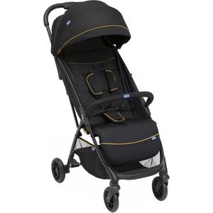 Chicco Glee lichtgewicht buggy, praktisch en lichtgewicht, automatische sluiting, brede en comfortabele zitting, wielen van hoge kwaliteit, verstelbare rugleuning, zonnekap, tot 22 kg, zwart