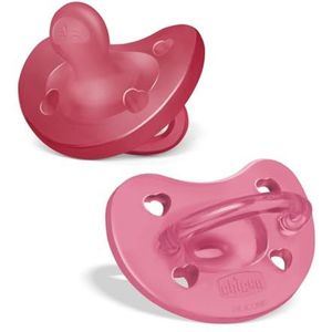 Chicco PhysioForma siliconen fopspeen van 16-36 maanden, set met zachte en delicate pads, ondersteunen de fysiologische ademhaling en bevorderen de juiste ontwikkeling van de mond, roze