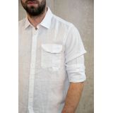 REPLAY - Hemd - Wit - Linnen