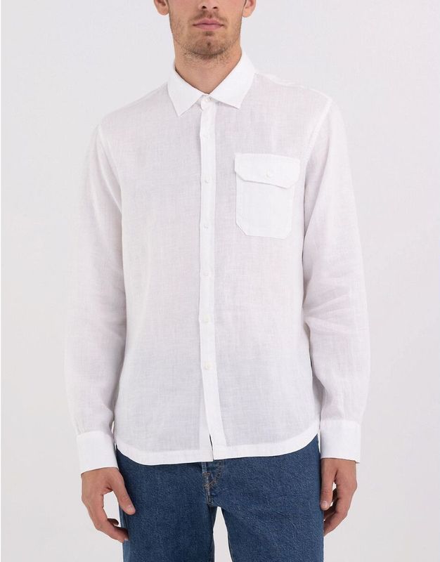 REPLAY - Hemd - Wit - Linnen