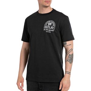 REPLAY - T-shirt - Zwart - Katoen - Korte Mouwen