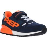 REPLAY Shoot Jr Suède Sneakers Blauw/Oranje