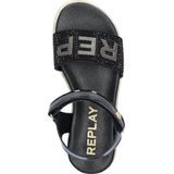 Replay - Sandaal - Zwart - Metallic - Klittenband Sluiting