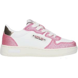 REPLAY Epic Jr Sneakers Wit/Roze