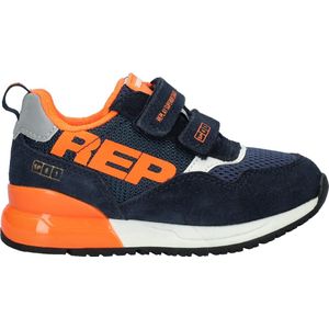 REPLAY Shoot Kid Suède Sneakers Donkerblauw/Oranje