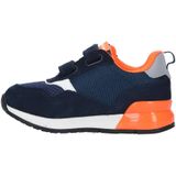 REPLAY Shoot Kid Suède Sneakers Donkerblauw/Oranje