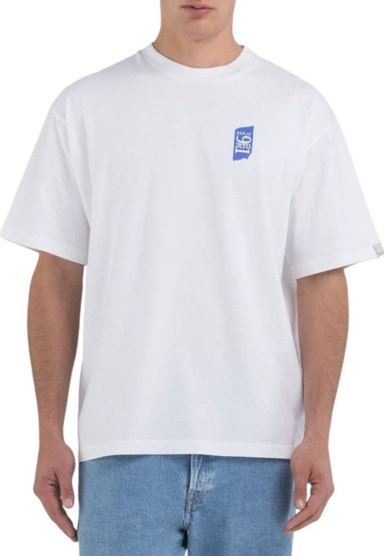 Wit Effen Katoenen T-Shirt Met Korte Mouwen