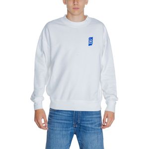 Effen Wit Sweatshirt Met Lange Mouwen En Ronde Hals
